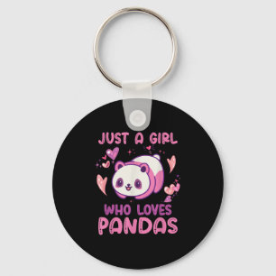 Gewoon een meisje dat van Pandas Funny Quote houdt Sleutelhanger
