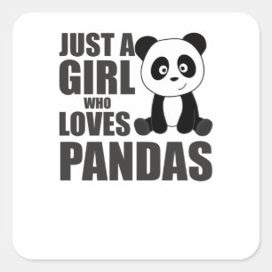 Gewoon een meisje dat van Pandas houdt, die diere Vierkante Sticker
