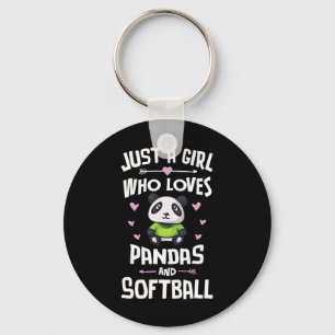 Gewoon een meisje dat van panda's houdt en zachte sleutelhanger