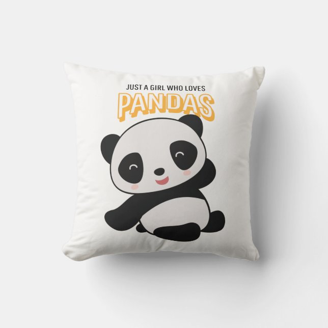 Gewoon een meisje dat van Pandas houdt Kussen (Voorkant)