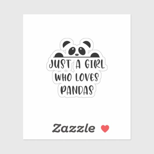 gewoon een meisje dat van pandas houdt sticker (Vel)