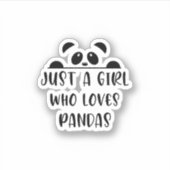 gewoon een meisje dat van pandas houdt sticker (Voorkant)