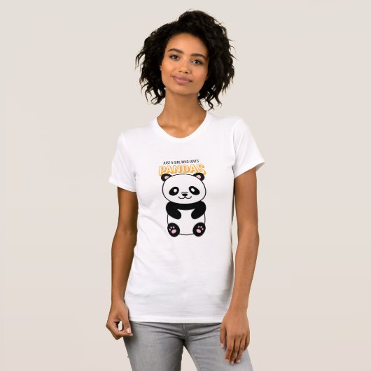 Gewoon een meisje dat van Pandas houdt T-shirt (Voorkant volledig)