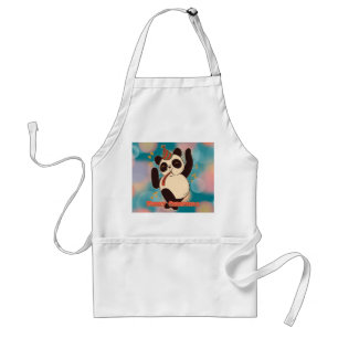 Gewoon een meisje dat van panda's kerstfeest houdt standaard schort