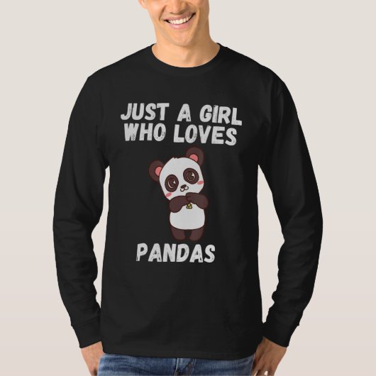 Gewoon een meisje dat van Pandas Panda houdt voor  T-shirt (Voorkant)