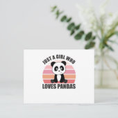 Gewoon een meisje dat van Pandas Sweet Animals hou Briefkaart (Staand voorkant)