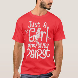 Gewoon een meisje dat van Parrots 2 houdt T-shirt