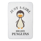 Gewoon een meisje dat van Penguins houdt Badmat (Voorkant Verticaal)