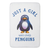 Gewoon een meisje dat van Penguins houdt Badmat (Voorkant Verticaal)