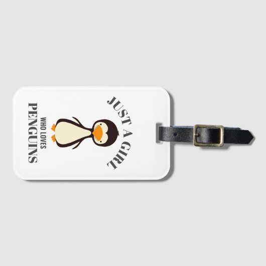 Gewoon een meisje dat van Penguins houdt Bagagelabel (Voorkant (horizontaal))