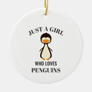 Gewoon een meisje dat van Penguins houdt Keramisch Ornament