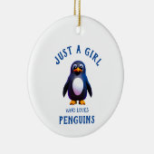 Gewoon een meisje dat van Penguins houdt Keramisch Ornament (Rechts)