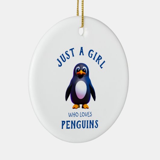 Gewoon een meisje dat van Penguins houdt Keramisch Ornament (Rechts)