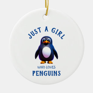 Gewoon een meisje dat van Penguins houdt Keramisch Ornament