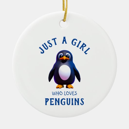 Gewoon een meisje dat van Penguins houdt Keramisch Ornament (Voorkant)
