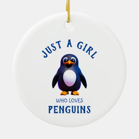 Gewoon een meisje dat van Penguins houdt Keramisch Ornament (Achterkant)