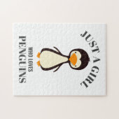 Gewoon een meisje dat van Penguins houdt Legpuzzel (Horizontaal)
