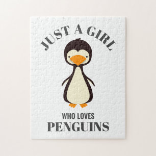 Gewoon een meisje dat van Penguins houdt Legpuzzel