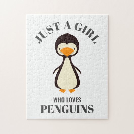 Gewoon een meisje dat van Penguins houdt Legpuzzel (Verticaal)