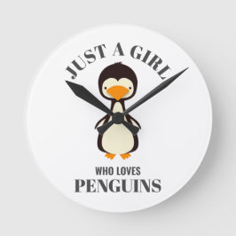 Gewoon een meisje dat van Penguins houdt Ronde Klok