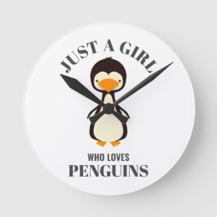 Gewoon een meisje dat van Penguins houdt Ronde Klok