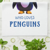 Gewoon een meisje dat van Penguins houdt Theedoek (Gevouwen)