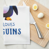 Gewoon een meisje dat van Penguins houdt Theedoek (Quarter Fold)