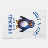 Gewoon een meisje dat van Penguins houdt Theedoek (Horizontaal)