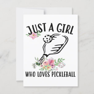 Gewoon een meisje dat van Pickleball houdt Briefkaart