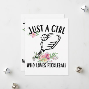 Gewoon een meisje dat van Pickleball houdt Feestdagenkaart