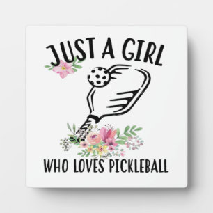Gewoon een meisje dat van Pickleball houdt Fotoplaat