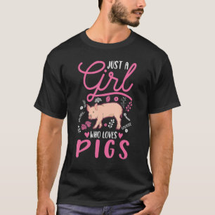 Gewoon een meisje dat van Pigs Girl Piggy Farmer P T-shirt
