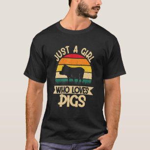 Gewoon een meisje dat van Pigs Harvest Farming Bar T-shirt
