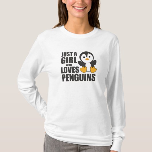Gewoon een meisje dat van pinguïns houdt - Cute Pe T-shirt (Voorkant)