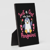 Gewoon een meisje dat van pinguïns houdt fotoplaat (Zijkant)