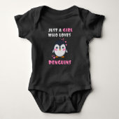 Gewoon een meisje dat van pinguïns houdt romper (Voorkant)