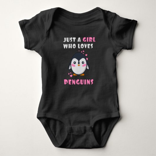 Gewoon een meisje dat van pinguïns houdt romper (Voorkant)