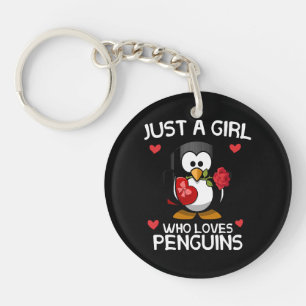 Gewoon een meisje dat van pinguïns houdt sleutelhanger