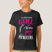 Gewoon een meisje dat van pinguïns houdt t-shirt (Voorkant)