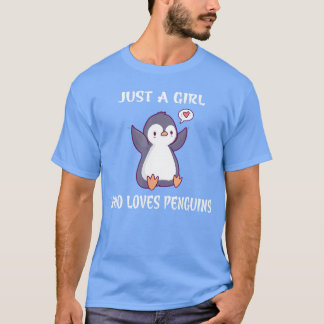 Gewoon een meisje dat van Pinguïns houdt Verjaarda T-shirt