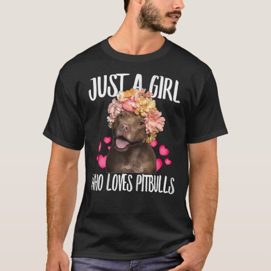 Gewoon een meisje dat van Pit Bulls houdt... van d T-shirt (Voorkant)