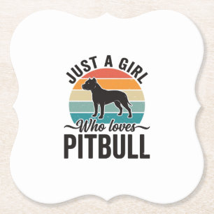 Gewoon een meisje dat van Pitbull houdt Vintage ho Kartonnen Onderzetters