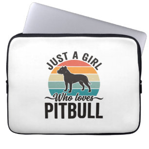 Gewoon een meisje dat van Pitbull houdt Vintage ho Laptop Sleeve