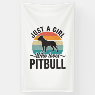 Gewoon een meisje dat van Pitbull houdt Vintage ho Spandoek