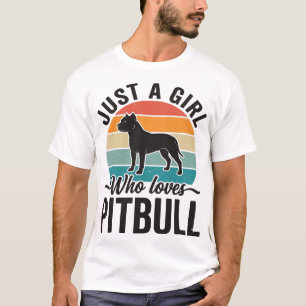 Gewoon een meisje dat van Pitbull houdt Vintage ho T-shirt