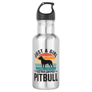 Gewoon een meisje dat van Pitbull houdt Vintage ho Waterfles