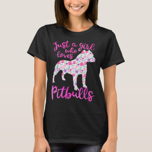 Gewoon een meisje dat van Pitbulls houdt, roze blo T-shirt
