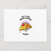 Gewoon een meisje dat van pizza houdt, grappig Ita Aankondigingskaart (Voorkant)