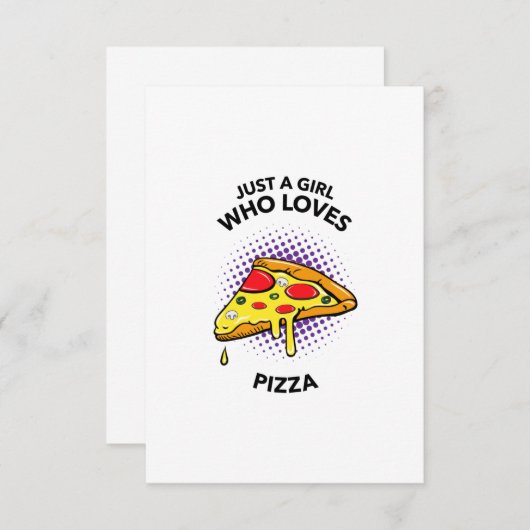 Gewoon een meisje dat van pizza houdt, grappig Ita Bedankkaart (Voorkant / Achterkant)