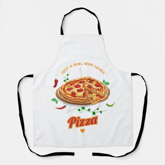 Gewoon een meisje dat van pizza houdt - grappig schort (Voorkant)